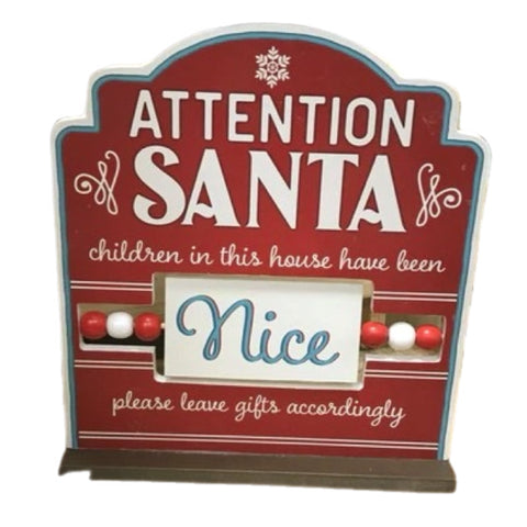 Naughty And Nice Tabletop Sign