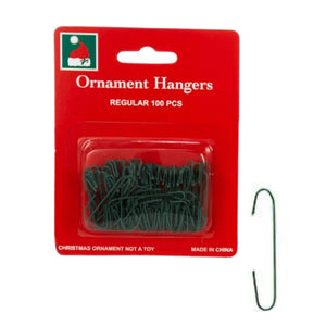 Green Ornament Hooks, Set Of 100