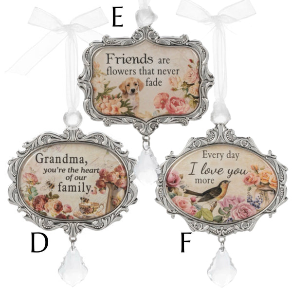 Assorted Vintage Saying Ornament, INDIVIDUALLY SOLD