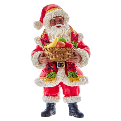 African Santa With Fruit Basket Ornament