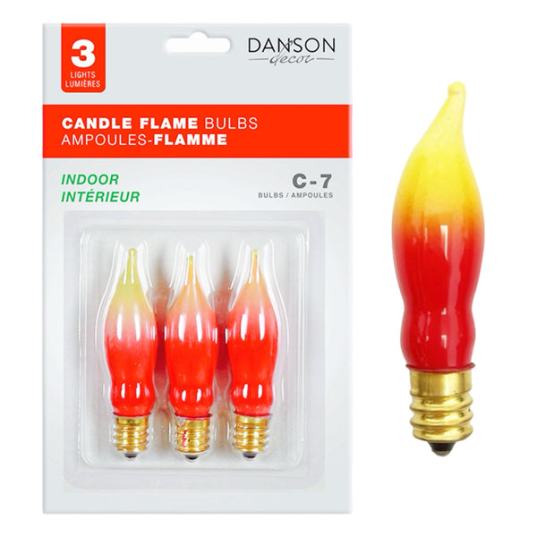 C7 Flame Light Replacement Bulbs, Set Of 3