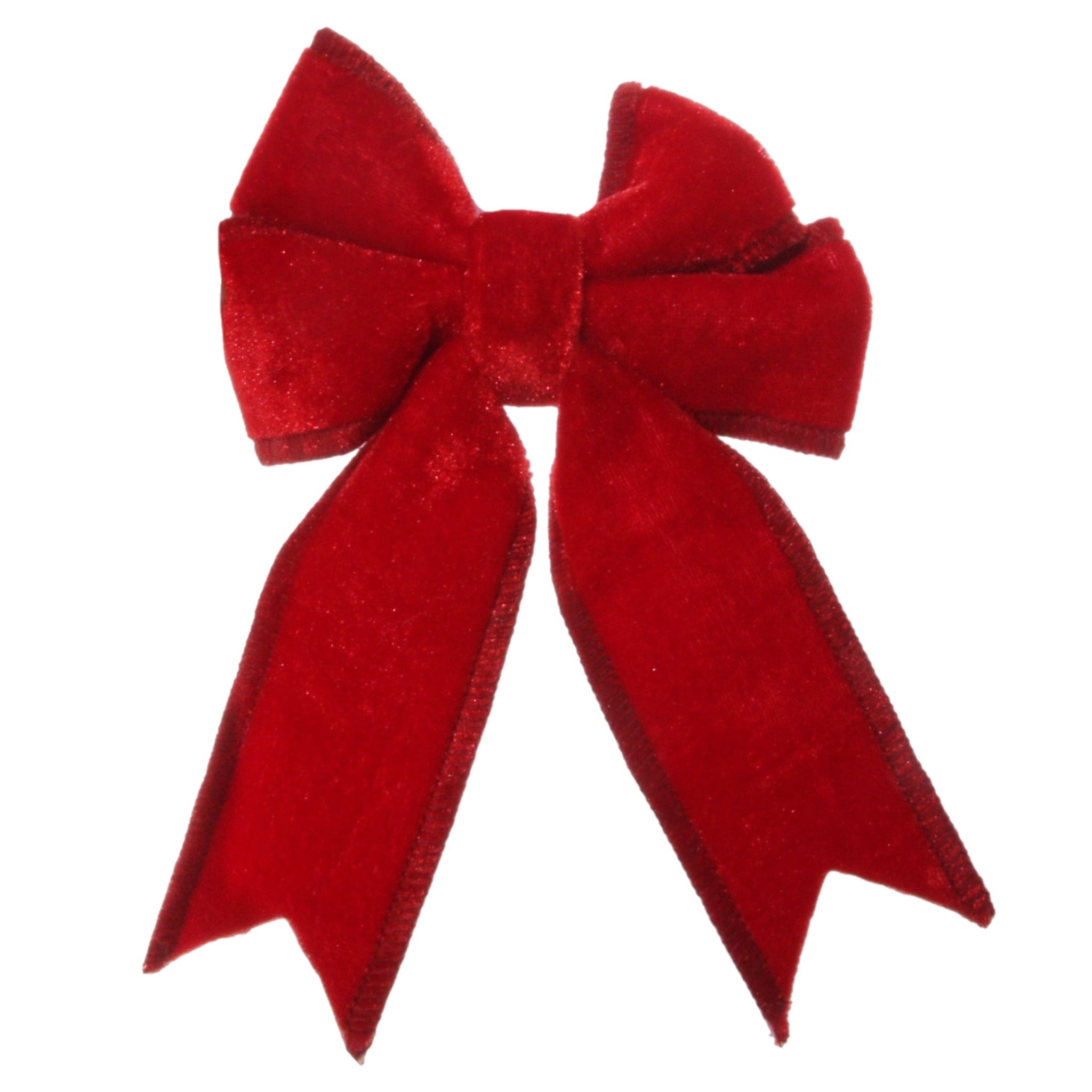 Red Velvet Clip On Bow Ornament - MEDIUM