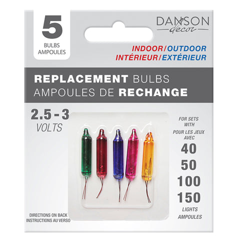 MULTICOLOURED Replacement Bulbs, Set Of 5