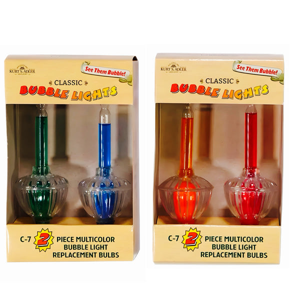 Assorted Multicoloured Replacement Bubble Lights Set Of 2, INDIVIDUALLY SOLD