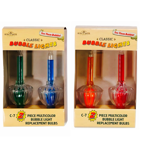 Assorted Multicoloured Replacement Bubble Lights Set Of 2, INDIVIDUALLY SOLD