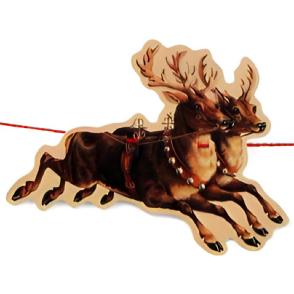 Santa’s Sleigh With Reindeer Paper Garland