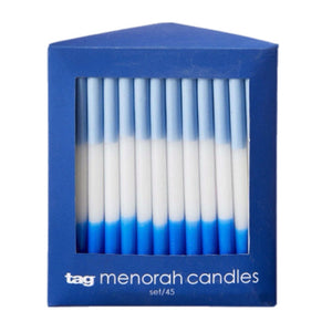 Blue And White Menorah Candles, Set Of 45