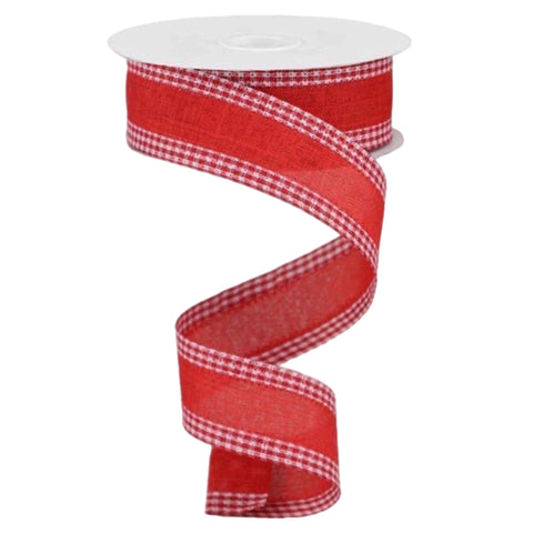 Red Gingham Trim Ribbon