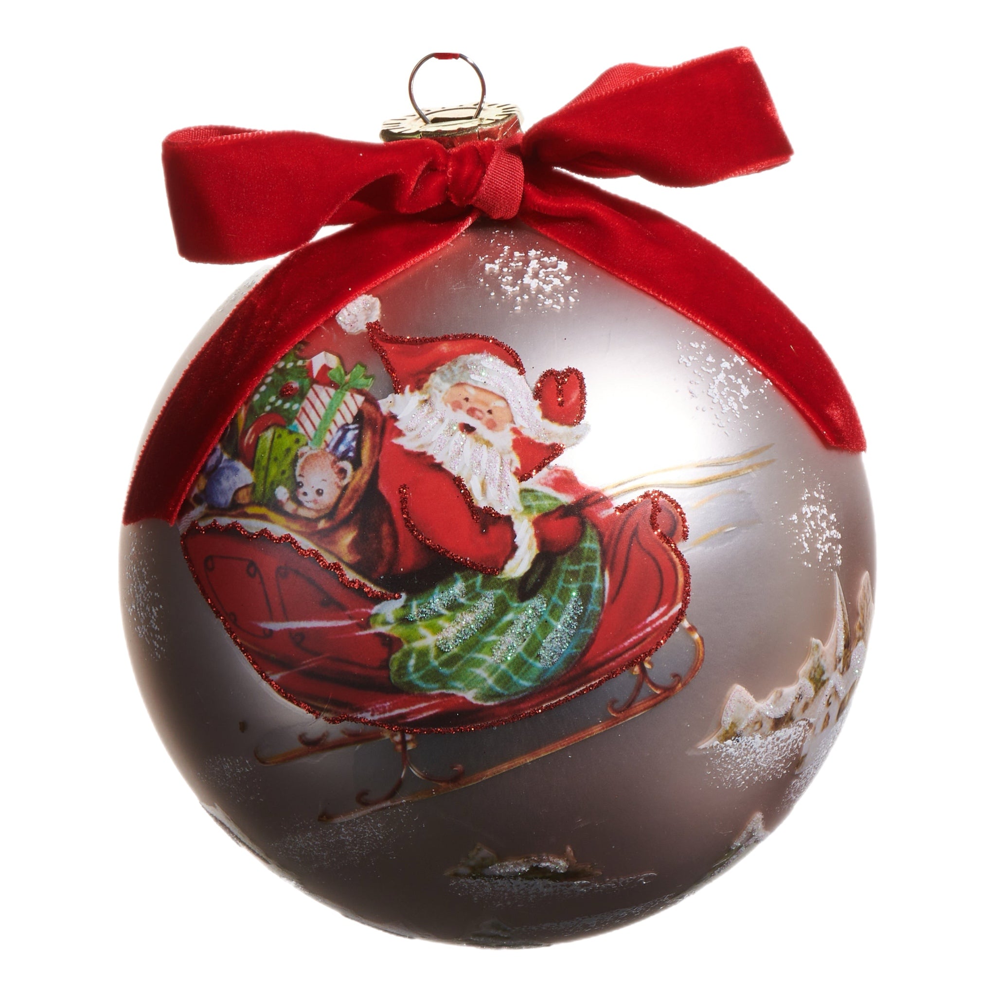 Retro Santa In Sleigh Ball