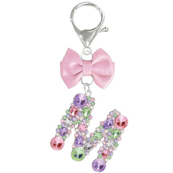 Assorted Pink Ribbon Monogram Keychain, INDIVIDUALLY SOLD