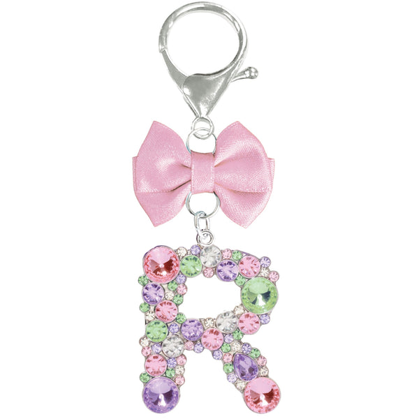 Assorted Pink Ribbon Monogram Keychain, INDIVIDUALLY SOLD
