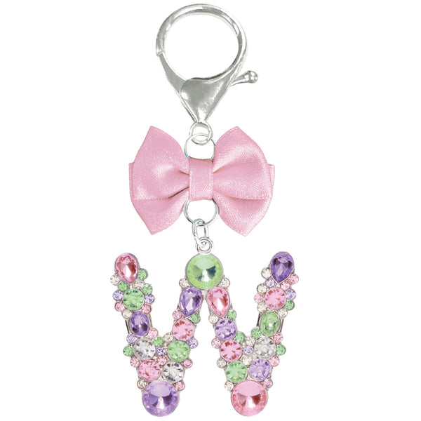 Assorted Pink Ribbon Monogram Keychain, INDIVIDUALLY SOLD