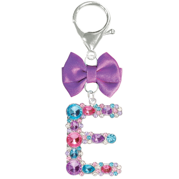 Assorted Purple Ribbon Monogram Keychain, INDIVIDUALLY SOLD