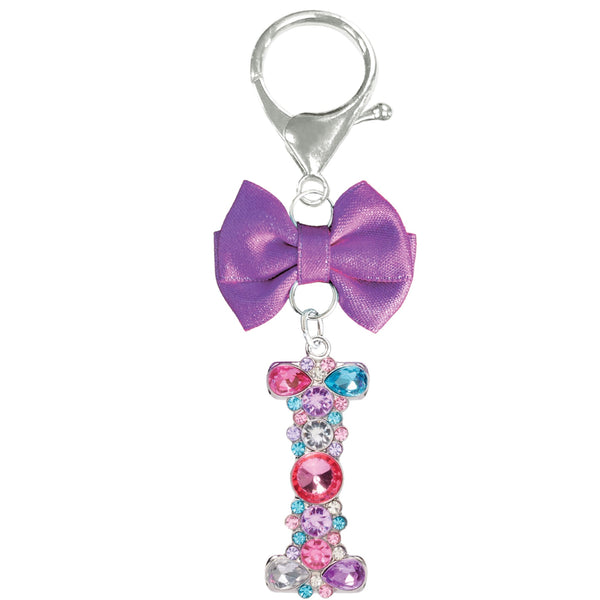 Assorted Purple Ribbon Monogram Keychain, INDIVIDUALLY SOLD