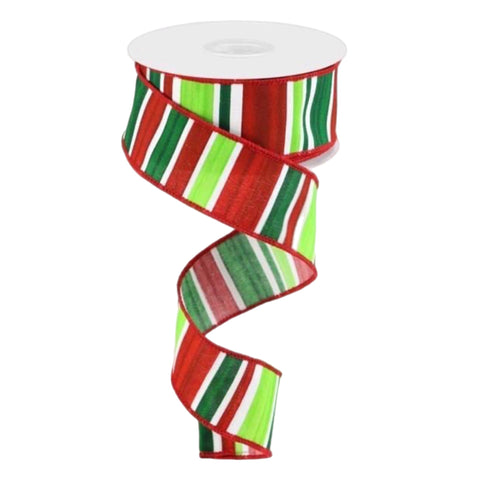 Red And Green Horizontal Striped Ribbon