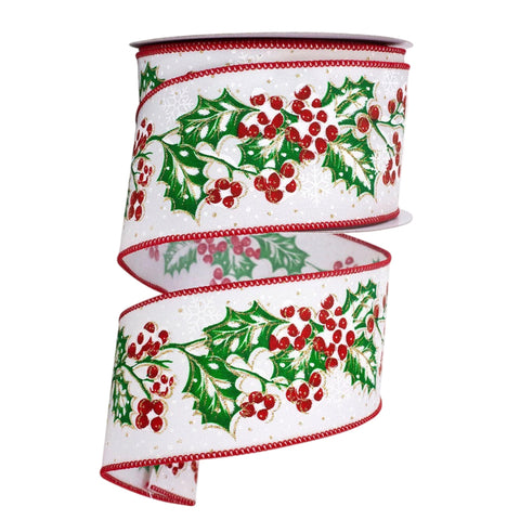 Wide Holly Berry Ribbon