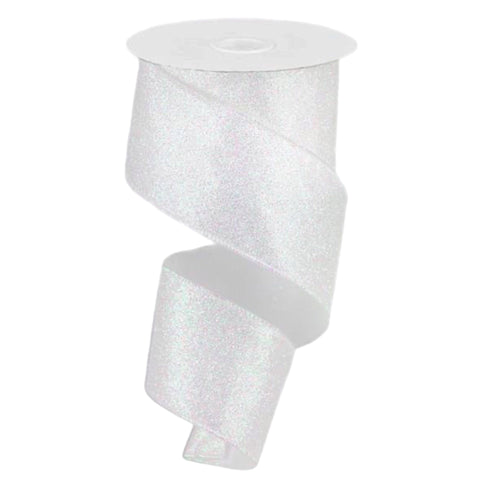 White Glittered Iridescent Ribbon