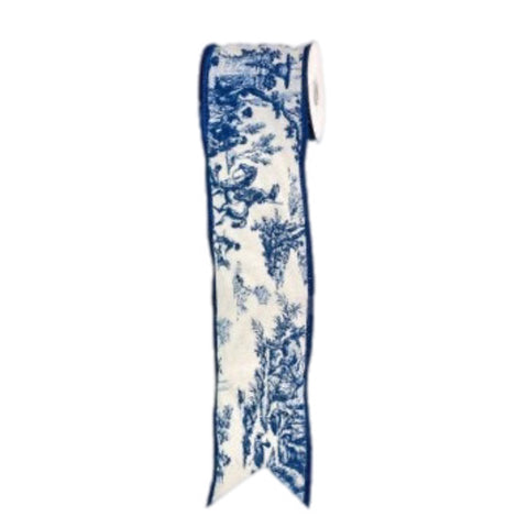 Blue And White Toile Ribbon