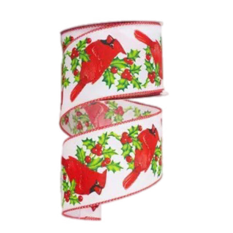 Cardinals And Holly Ribbon