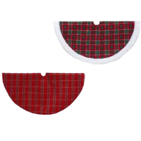 Assorted 20" Mini Plaid Tree Skirt, INDIVIDUALLY SOLD