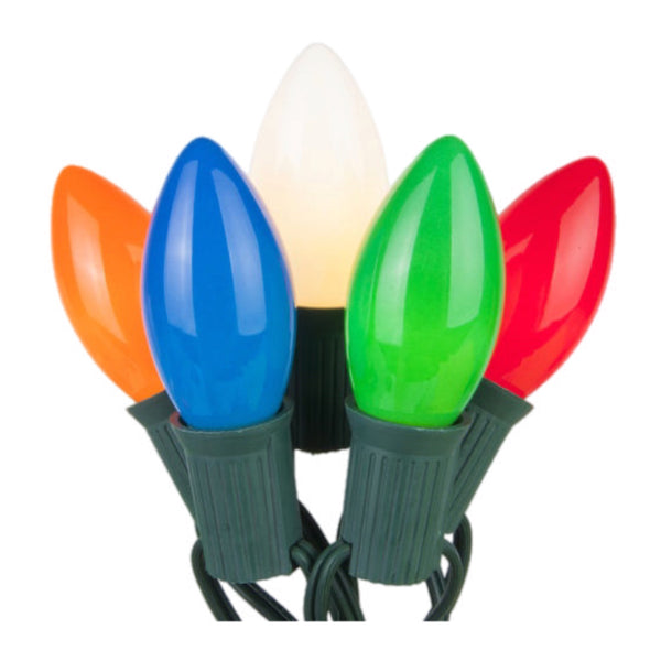 25 Multicolored Frosted C9 Lights INDOOR/OUTDOOR