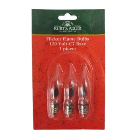 C7 Flicker Flame Replacement Light Bulbs, Set Of 3