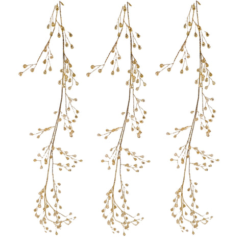 4' Crystal Gold Beaded Garland