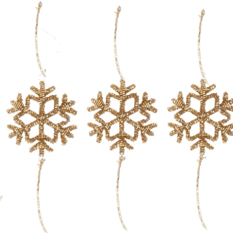 3.5' Gold Snowflake Beaded Garland