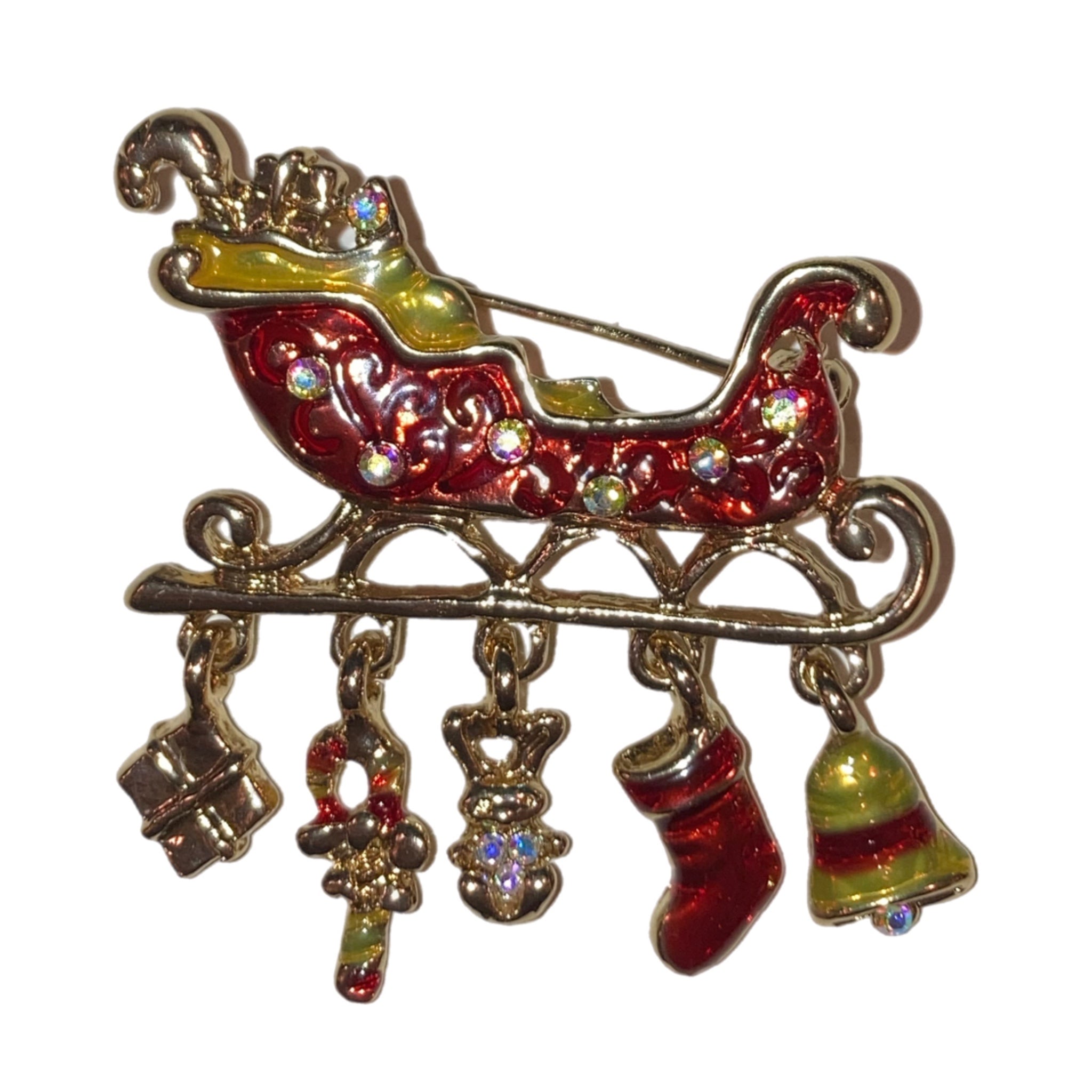 Sleigh Dangle Brooch