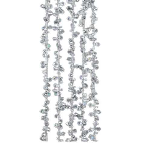 9' Silver & Iridescent Beaded Garland