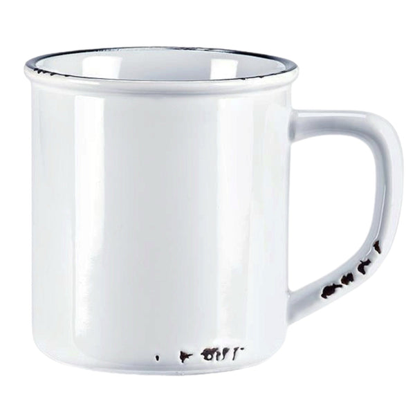 Assorted White Enamel Mugs, INDIVIDUALLY SOLD ￼