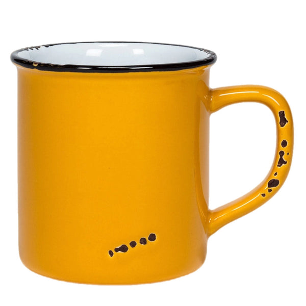 Assorted Ochre Enamel Mugs, INDIVIDUALLY SOLD