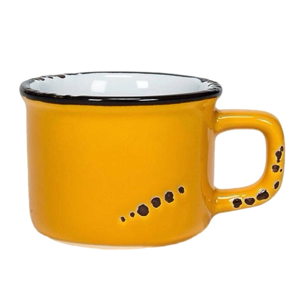 Assorted Ochre Enamel Mugs, INDIVIDUALLY SOLD