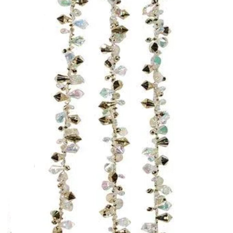 9' Gold Diamond Beaded Garland
