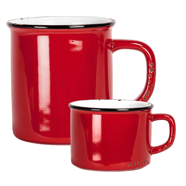 Assorted Red Enamel Mugs, INDIVIDUALLY SOLD