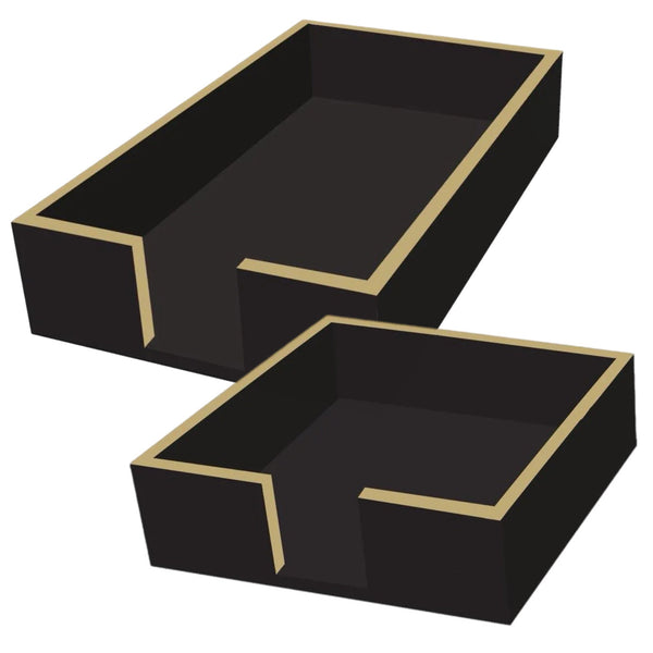 Assorted Black & Gold Napkin Holders, INDIVIDUALLY SOLD