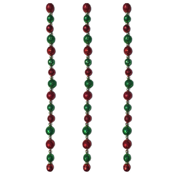 6' Green & Red Glitter Garland