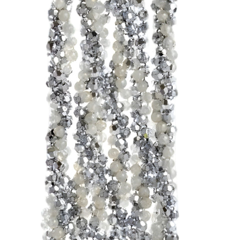 9' Silver Twisted Beaded Garland