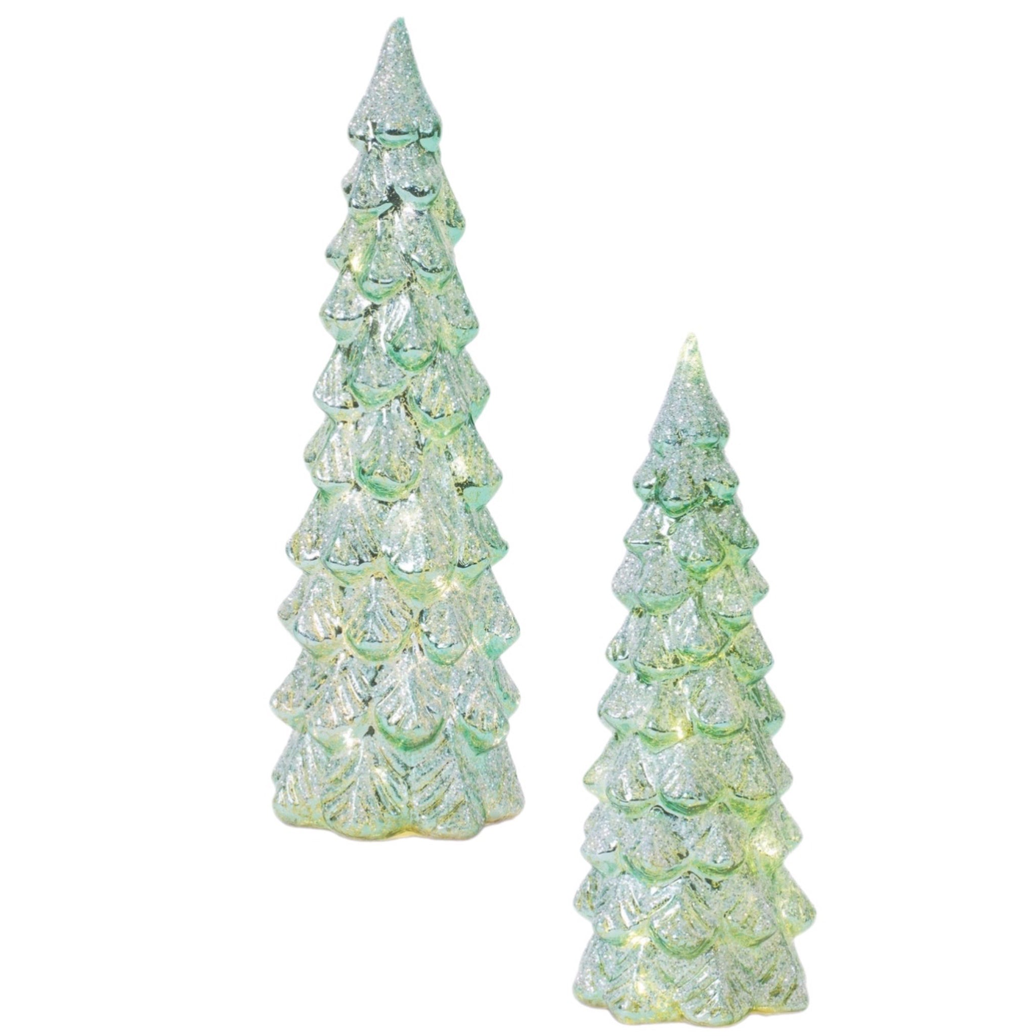 Assorted Green LED Tree Figurine, INDIVIDUALLY SOLD