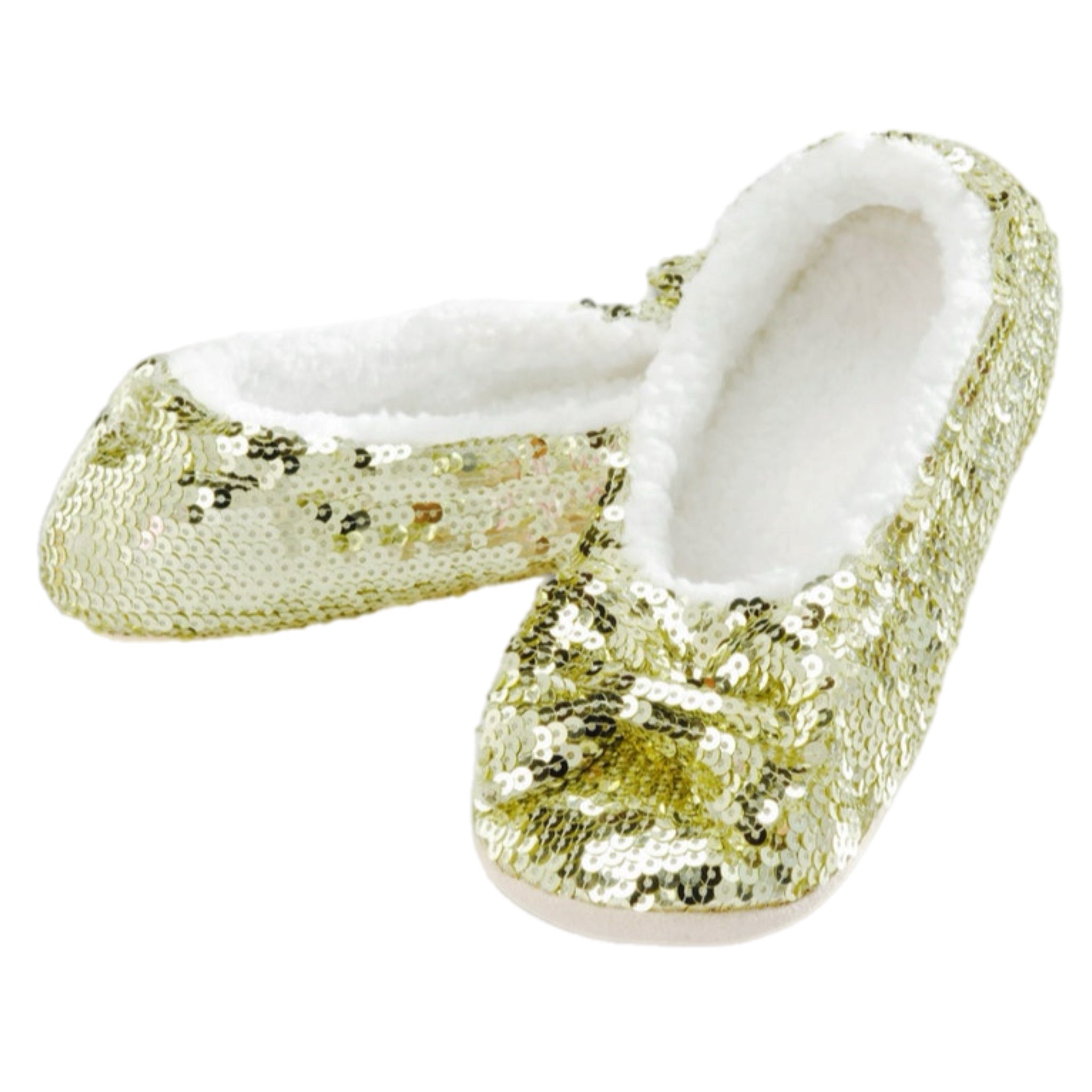 Classic Gold Sequin Slippers  LADIES SIZES