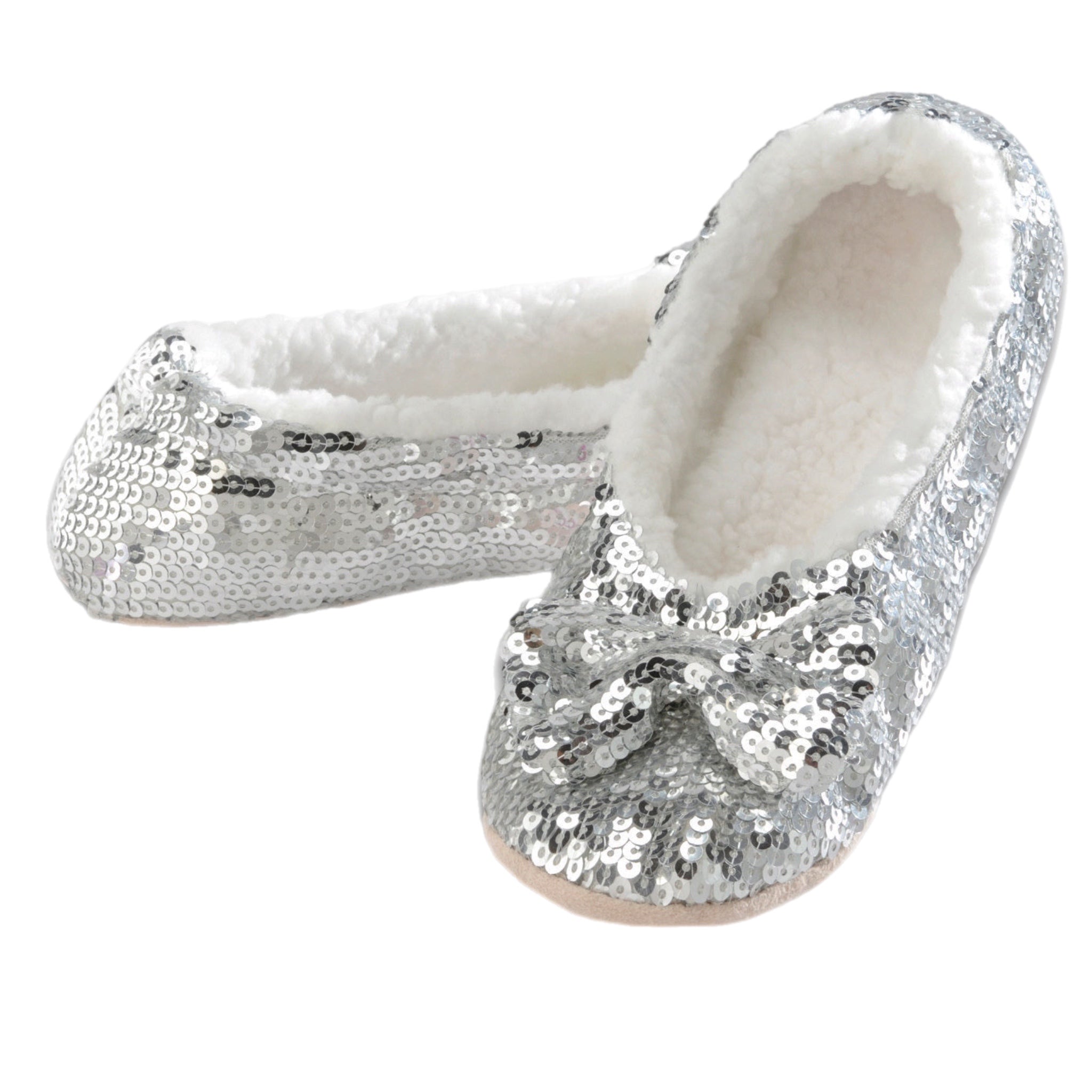 Silver sequin slippers deals