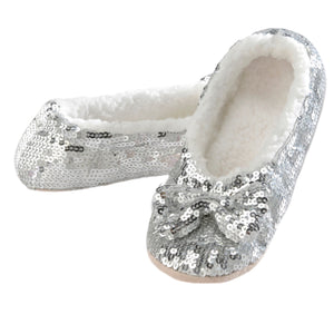 Classic Silver Sequin Slippers  LADIES SIZES