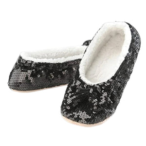 Classic Black Sequin Slippers  LADIES SIZES