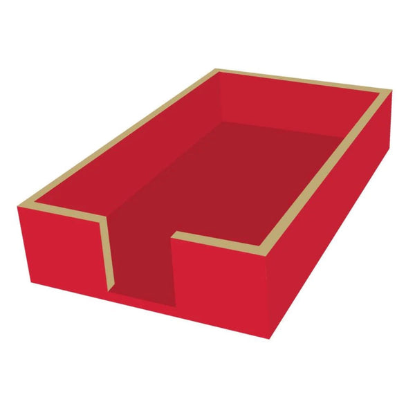 Assorted Red & Gold Lacquer Napkin Holder, INDIVIDUALLY SOLD