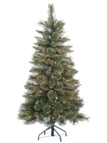 4.5' Gold Glitter Cashmere Pine PRELIT CLEAR