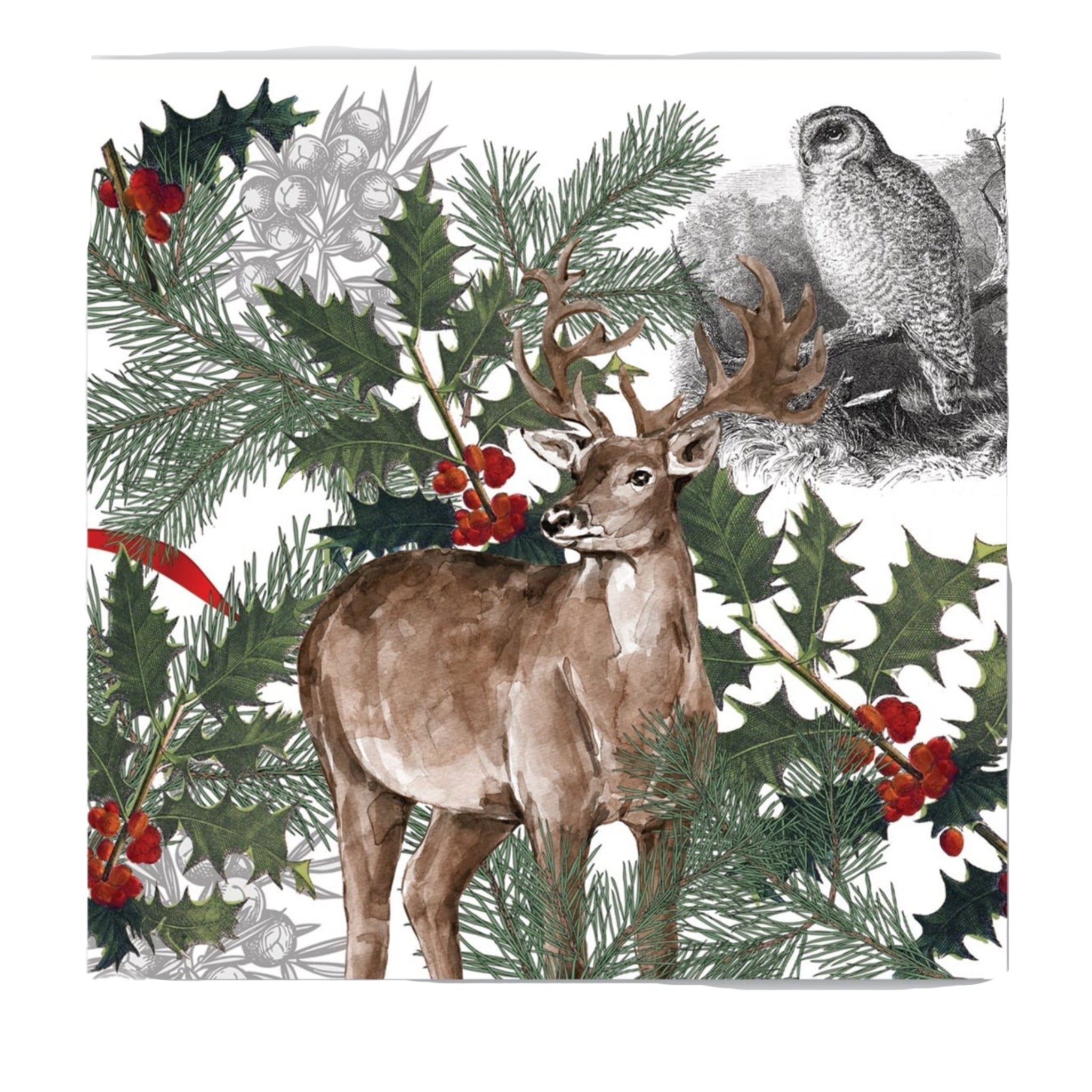 Michel Design Works Luncheon Napkin: Winter Woodland