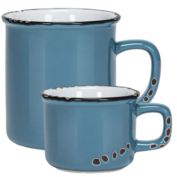 Assorted Denim Enamel Mugs, INDIVIDUALLY SOLD