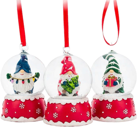 Assorted Mini Gnome Snowglobe Ornament, INDIVIDUALLY SOLD