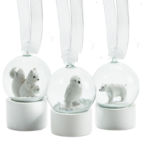 Assorted White Animal Snowglobe, INDIVIDUALLY SOLD