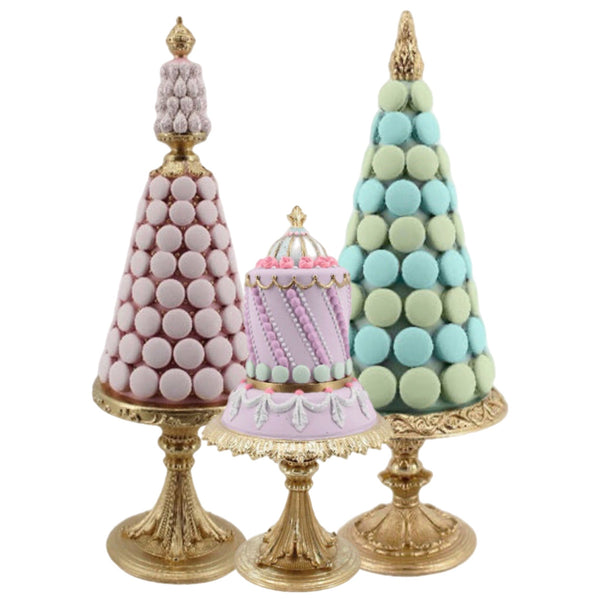 Assorted Cakes & Macarons on Pedestals, INDIVIDUALLY SOLD